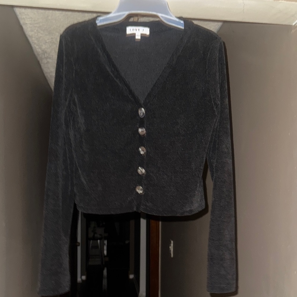 Love J Women's Dark Cardigan Sweater